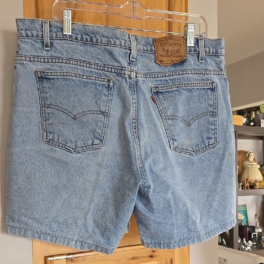 Levi's Vintage Orange Tag Shorts 38 Waist Vintage 1993 Light Wash